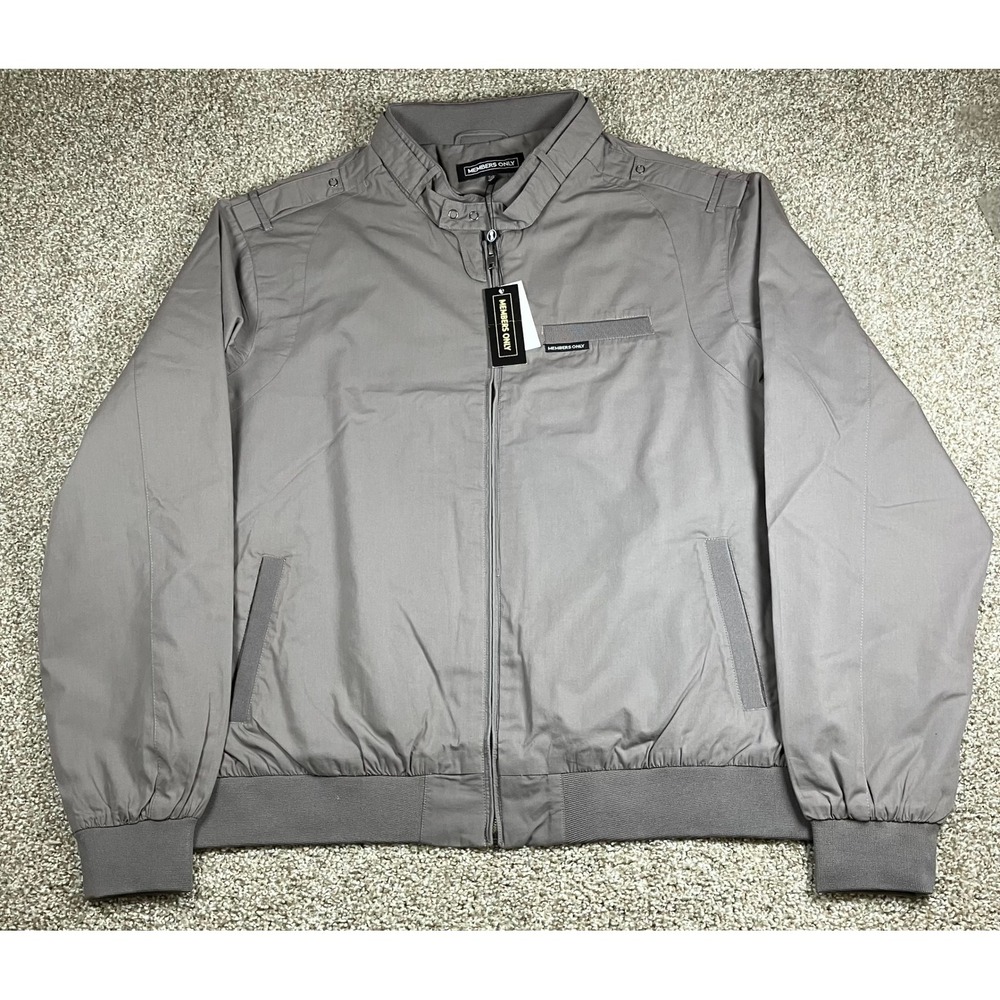 Members Only Mens Iconic Racer Jacket Grey MM470111-GRY3XLI Size 3XL NWT